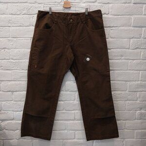 Red Ants Pants Women 40x31 Brown Work Straight Cut Double Knee Canvas heavyweigh